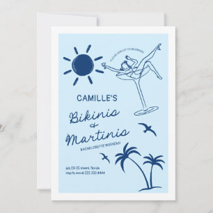 Bikinis und Martinis Bachelorette Weekend Einladung