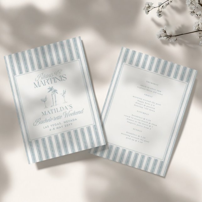 Bikinis und Martinis Elegantes Vintages Bacheloret Einladung (Von Creator hochgeladen)