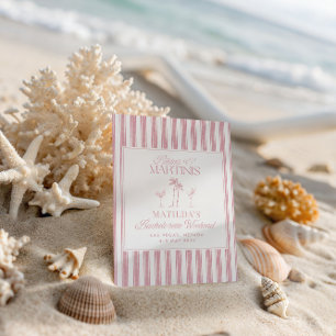 Bikinis und Martinis Elegantes Vintages Bacheloret Einladung