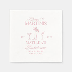 Bikinis und Martinis Elegantes Vintages Bacheloret Serviette