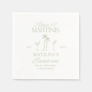 Bikinis und Martinis Elegantes Vintages Bacheloret Serviette