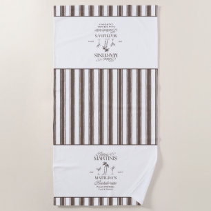 Bikinis und Martinis Elegantes Vintages Bacheloret Strandtuch