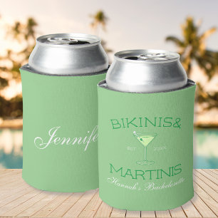 Bikinis und Martinis Green Beach Bachelorette Dosenkühler