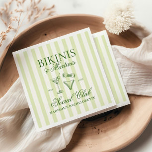 Bikinis und Martinis Grüngestrichen Serviette