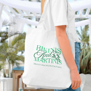 Bikinis und Martinis Strand Junggesellinnenabschie Tragetasche