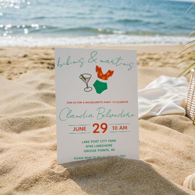 Bikinis und Martinis Themed Junggeselinnen-Abschie Einladung (Von Creator hochgeladen)