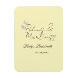 Bikins & Martinis bachelorette party yellow retro Magnet