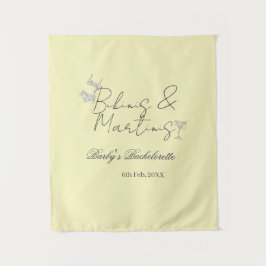 Bikins & Martinis bachelorette party yellow retro Wandteppich