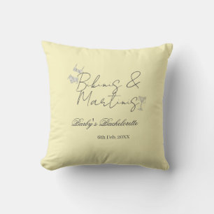 Bikins & Martinis Junggesellinnenabschied gelb ret Kissen