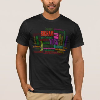 Bikram heißes Yoga bunte Asanas Pose-Wort-Wolke T-Shirt