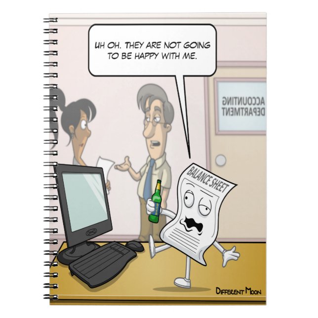 Bilanzierungsbericht für Betrunkene Bilanz Notizblock (Vorderseite)