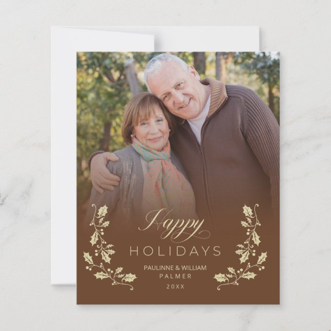 Bilap Christmas Brown Whimsiscript-Foto (Vorderseite)