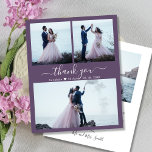 Bilap Foto Collage Mauve Wedding Vielen Dank Flyer<br><div class="desc">Cheap Modern Elegant Hand Written Script (3) Three Foto Collage Wedding Vielen Dank personalisiert erschwinglichen Low-Budget-Flyer. Stilvolle Hochzeit danke Ihnen Vorlage mit drei Foto auf der Vorderseite und ein Foto auf der Rückseite. ***BEACHTE! *** SCROLL NACH UNTEN FÜR WEITERE INFO! *** Mit dem Text "Danke" in einem kursiven Wirblen handgeschriebenen...</div>