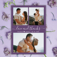 Bilap Foto Collage Mauve Wedding Vielen Dank Flyer