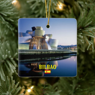 Bilbao Panorama Weihnachtsdekoration Keramikornament