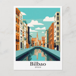 Bilbao Spain Vintage Travel Portrait Postkarte