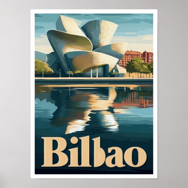 Bilbao Spanien Art Vintage Poster (Vorne)