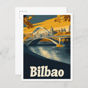 Bilbao Spanien Art Vintage Postkarte