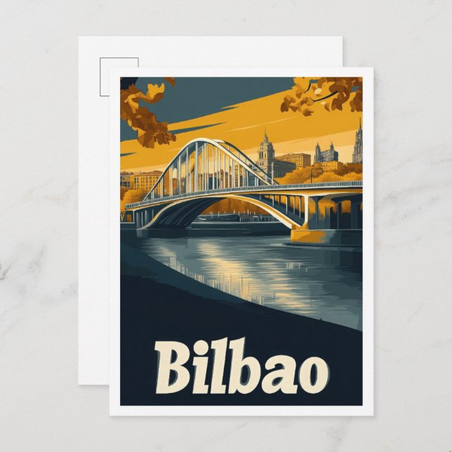 Bilbao Spanien Art Vintage Postkarte (Vorne/Hinten)