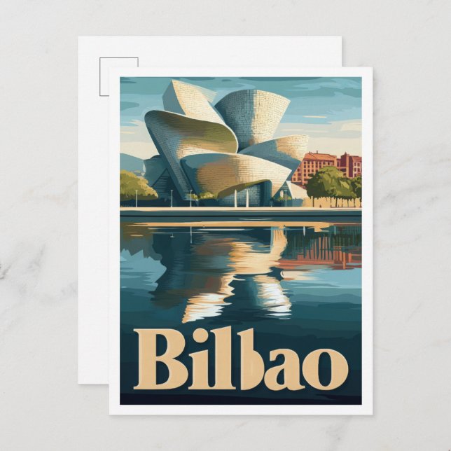 Bilbao Spanien Art Vintage Postkarte (Vorne/Hinten)