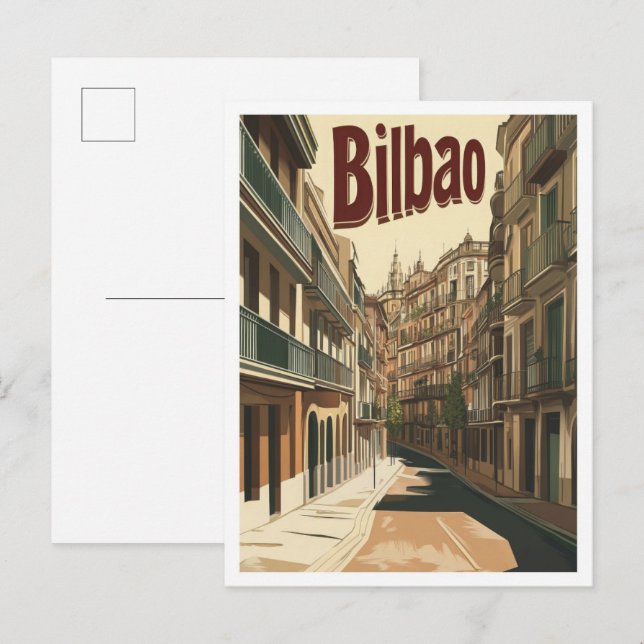 Bilbao Spanien Art Vintage Postkarte (Vorne/Hinten)