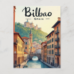 Bilbao Spanien Kunst Vintage Reise Postkarte