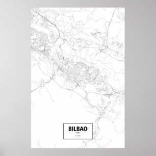 Bilbao, Spanien (Schwarzes auf Weiß) Poster
