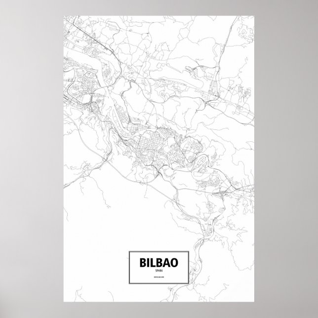 Bilbao, Spanien (Schwarzes auf Weiß) Poster (Vorne)