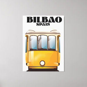Bilbao Spanien Straßenbahn-Reiseplakat Leinwanddruck