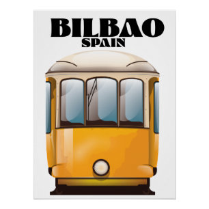 Bilbao Spanien Straßenbahn-Reiseplakat Poster