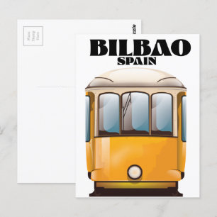 Bilbao Spanien Straßenbahn-Reiseplakat Postkarte