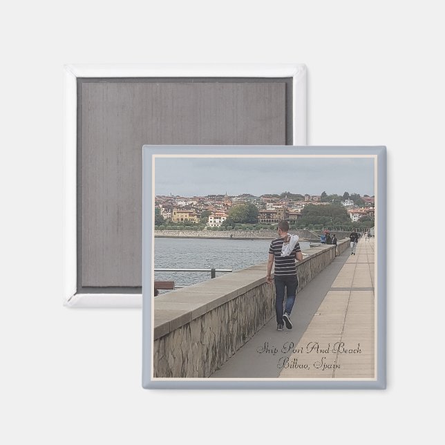 Bilbao Spanien | Tourist zu Fuß durch den Hafen Magnet (Vorderseite/Rückseite)