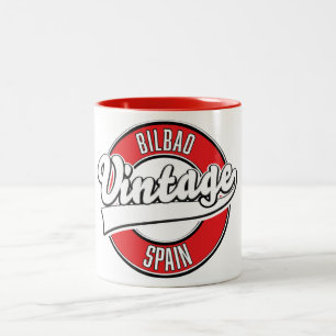 Bilbao Spanien Vintage Style Logo Zweifarbige Tasse