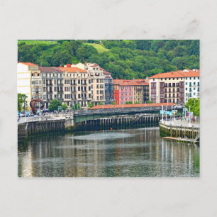 Bilbao. Stadtbild mit Fluss. Postkarte