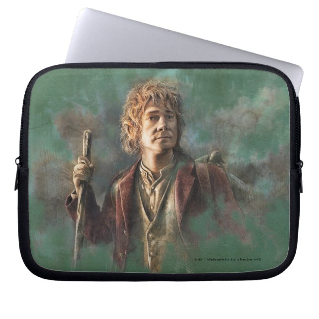 BILBO BAGGINS™-Illustration Laptopschutzhülle (Vorderseite)