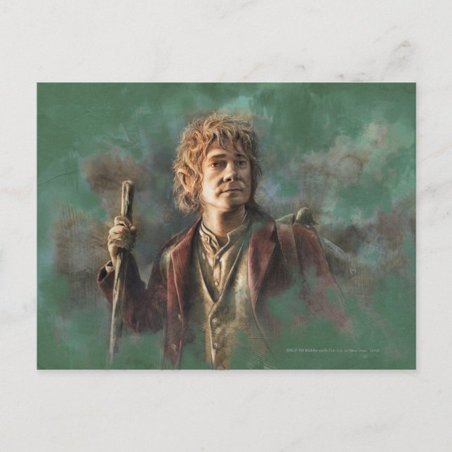 BILBO BAGGINS™-Illustration Postkarte (Vorderseite)
