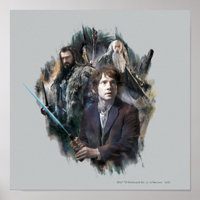BILBO BAGGINS™, THORIN OAKENSHIELD™, & Gandalf Poster (Vorne)