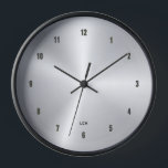Bild auf silberfarbenem metallischem Hintergrund Uhr<br><div class="desc">Bild eines silbernen Metalls,  modernes,  einfaches und elegantes Design.</div>