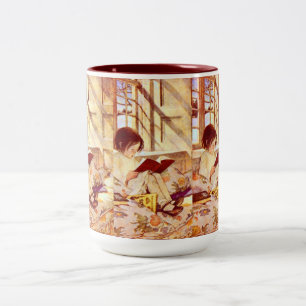 Bild-Bücher in der Winter-Tasse Zweifarbige Tasse
