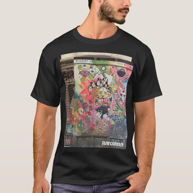 Bild der Barcelona-Straßen-Graffiti-zwei T-Shirt (Vorderseite)