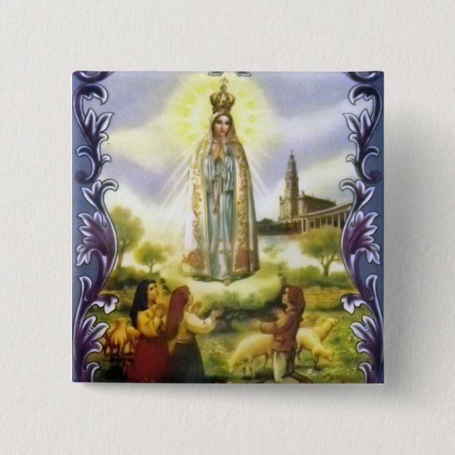 Bild der Erscheinung Unsere Frau von Fatima Button (Vorderseite)