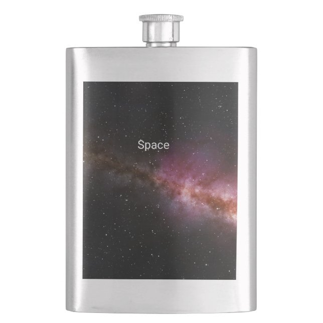 Bild der Flasche des Universums Flachmann (Vorderseite)