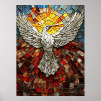 Bild der Mosaikherrschaft White Dove Weltfrieden Poster