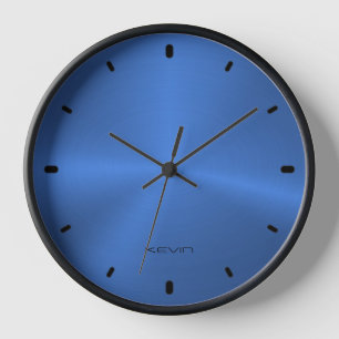 Bild der Shiny Blue Metallic Texture Clock Uhr
