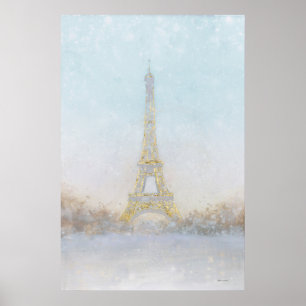 Bild des Aquarell-  von Eiffel Towe Poster