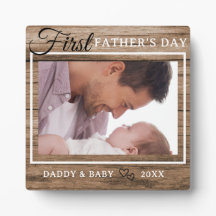 Bild des ersten Vaters Rahmen rustikales Holz