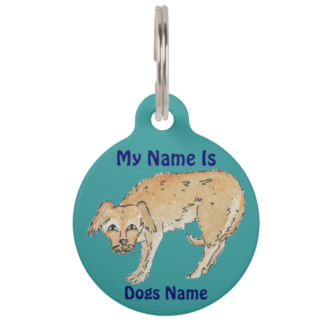 Bild des schäbigen Mischzuchthundes Haustiermarke (Vorderseite)