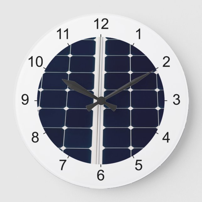 Bild des Solarpaneels Power lustig Große Wanduhr (Vorderseite)