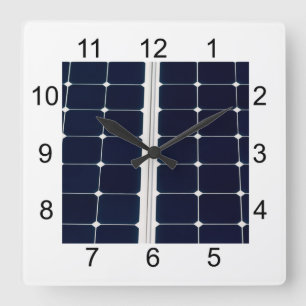 Bild des Solarpaneels Power lustig Quadratische Wanduhr