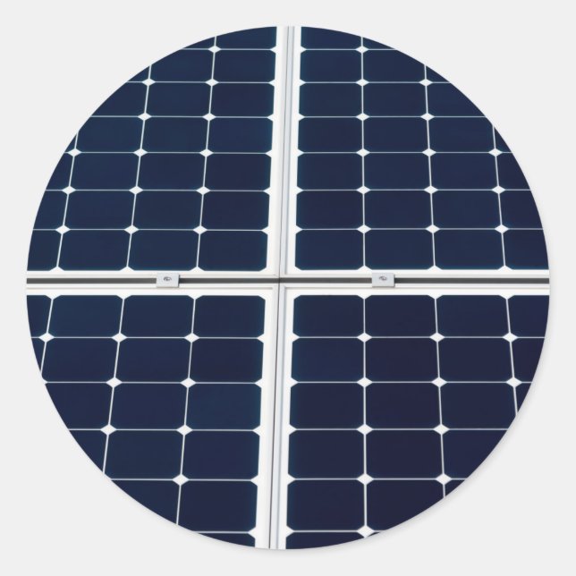 Bild des Solarpaneels Power lustig Runder Aufkleber (Vorderseite)